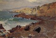 Franz Bischoff Untitled Coastal Seascape Germany oil painting artist